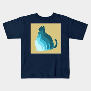 Dusty blue cats Kids T-Shirt